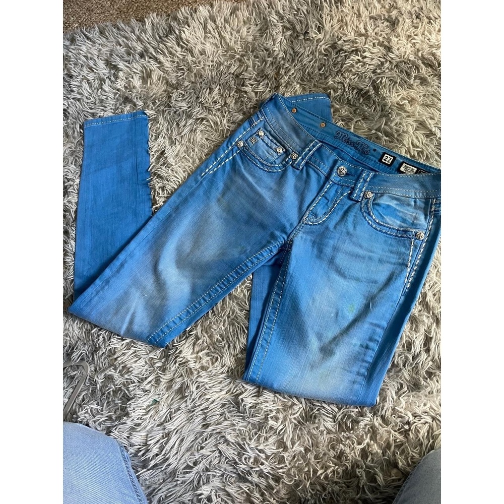 Miss Me Women's Skinny Jeans in Bright Blue - Picture 2 of 5